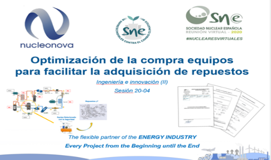 Ponencia NUCLEONOVA “Optimización de la compra equipos para facilitar la adquisición de repuestos” Reunión Anual Virtual 2020 SNE